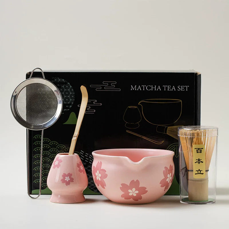 Kit Matcha à Fleurs Roses