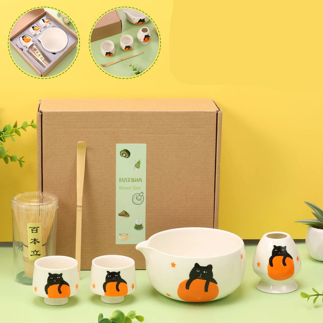 Kit Matcha Japonais Motif Chat