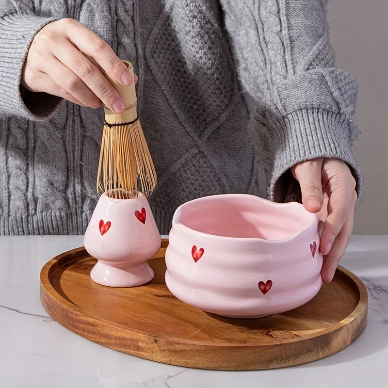 Kit Matcha Rose Coeur stylé