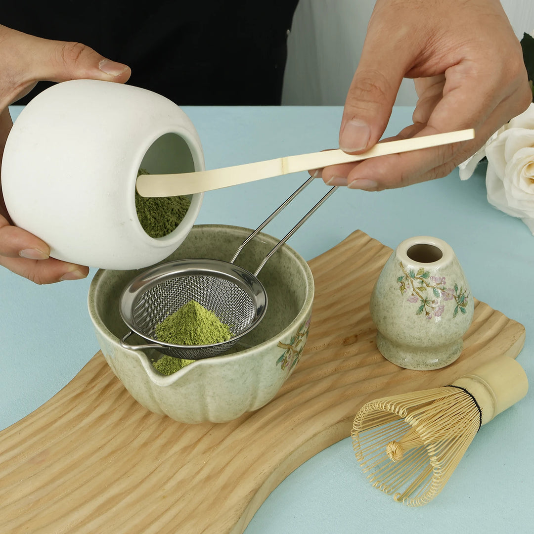 Kit Matcha Vintage Fleuri stylé