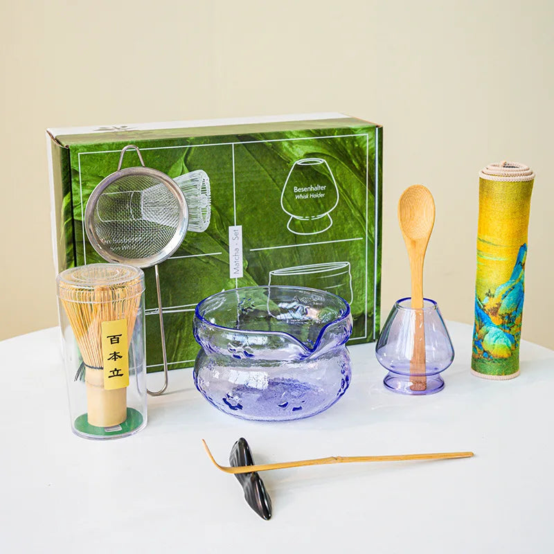 Kit Matcha en Verre bleu