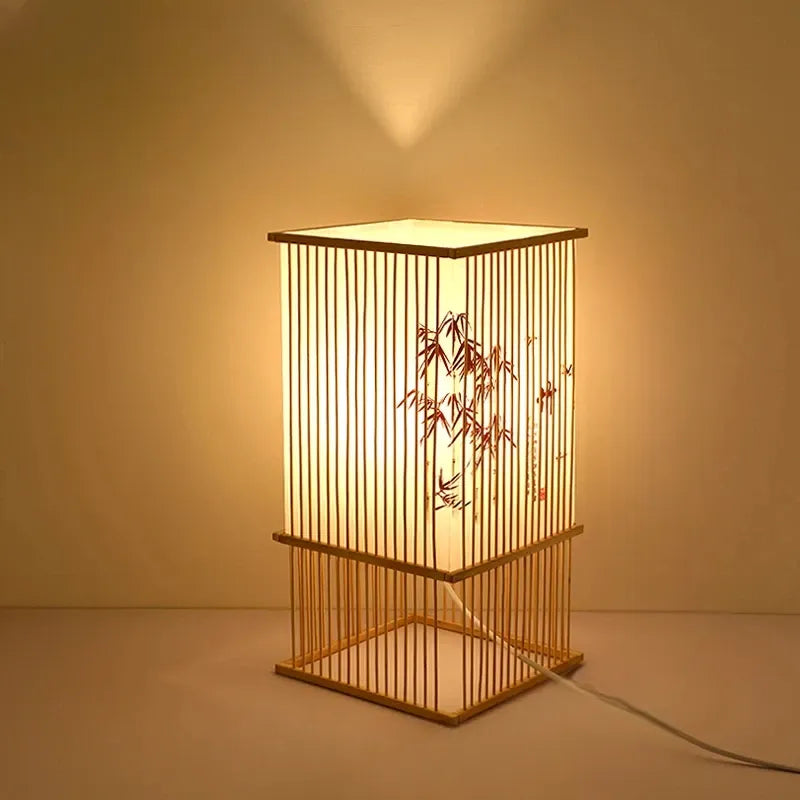 Lampe Japonaise à Poser Bambou