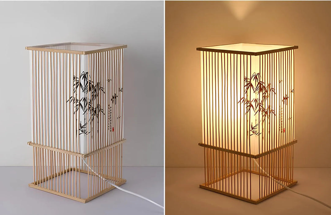  Lampe Japonaise à Poser Bambou Design