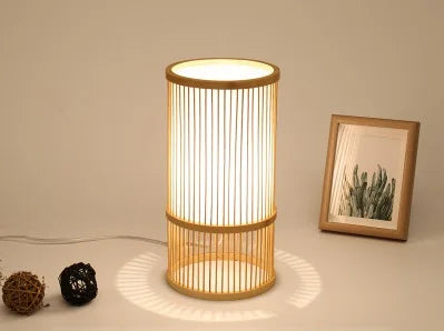 Lampe Japonaise de Table en Bambou Minimaliste 