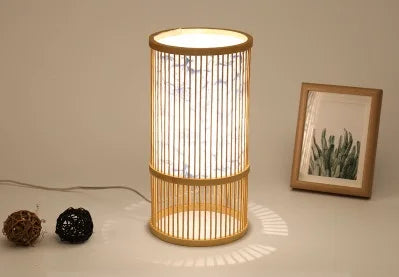 Lampe Japonaise de Table en Bambou Minimaliste Zen