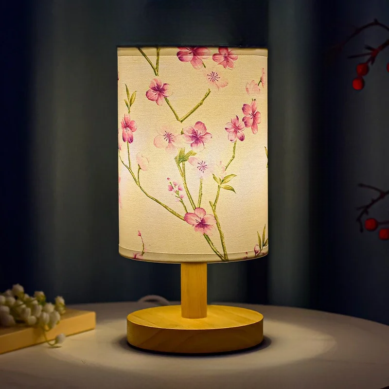Lampe de Chevet à Fleurs Roses