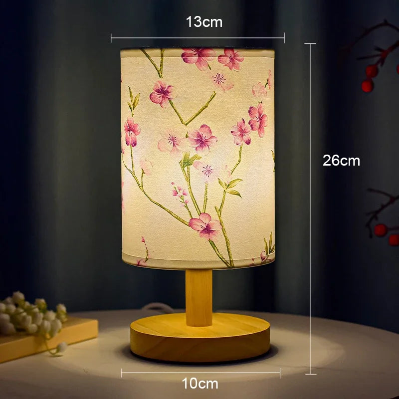 Lampe de Chevet à Fleurs Roses