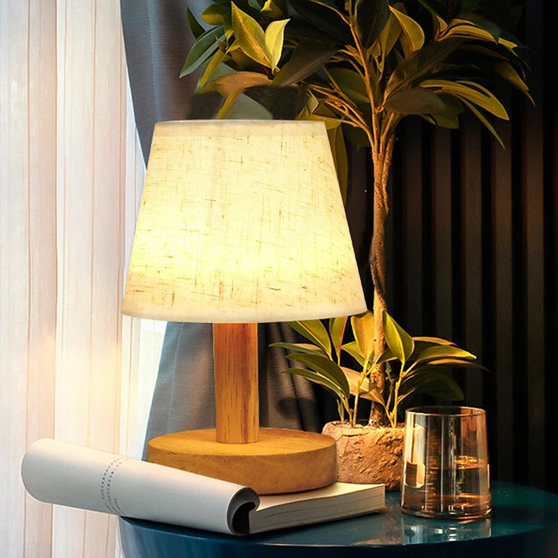 Lampe de Table Japonaise en Tissu Raffinée 
