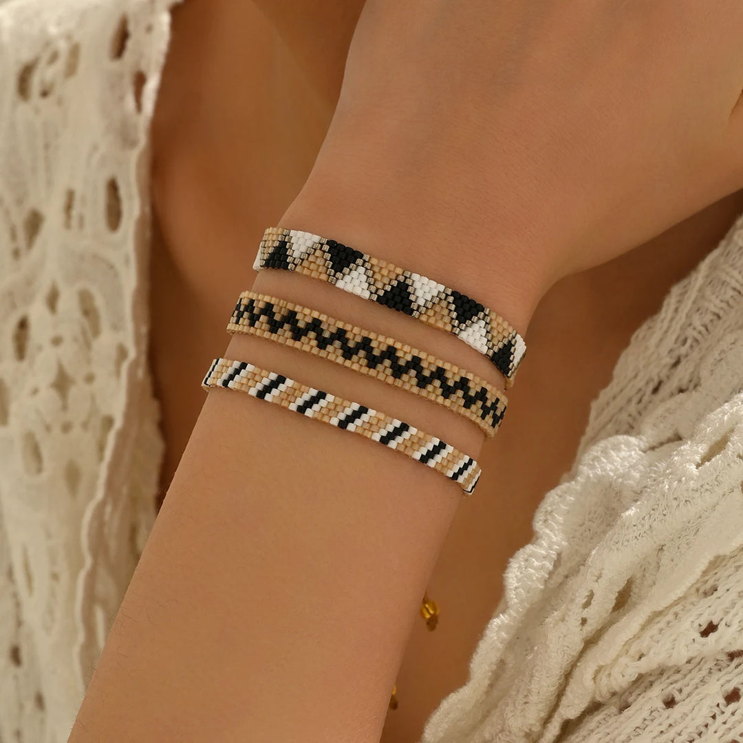 Lot De Bracelets Miyuki Tissé Élégants Symbolique