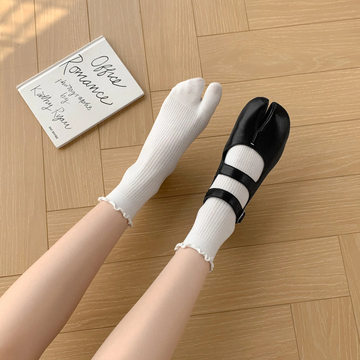 Lot de Chaussettes Japonaises à Bord Festonné