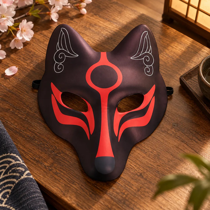 Masque Japonais Kitsune Noir
