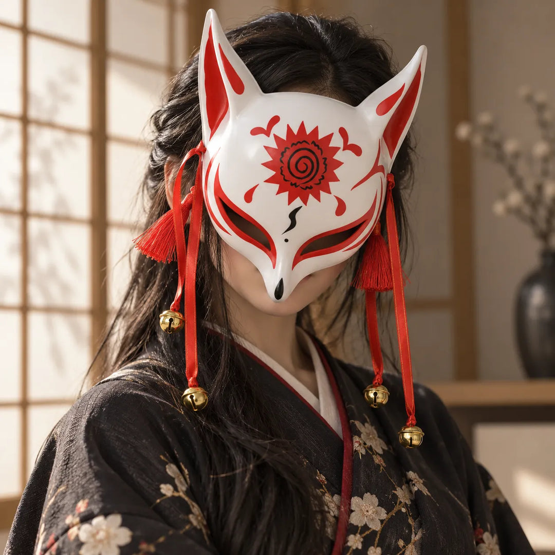 Masque japonais kitsune Unique