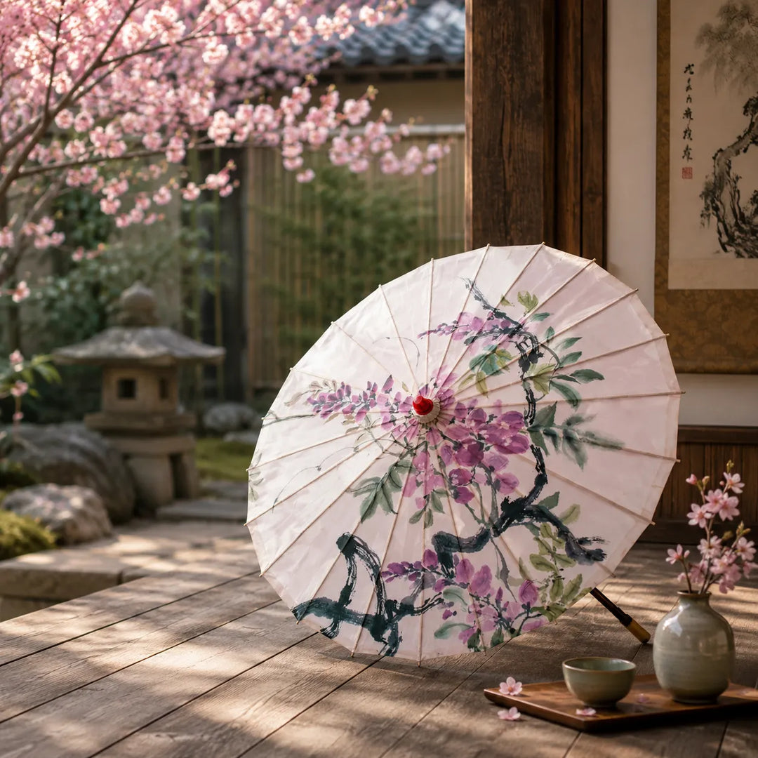 Ombrelle Japonais Fleurie Design Unique
