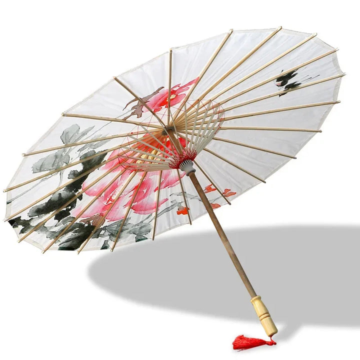 Ombrelle Japonaise Blanche Fleurie stylé