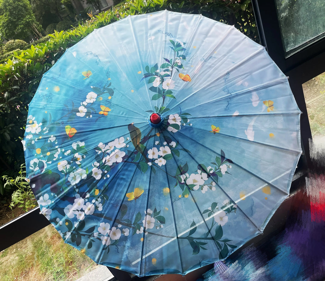 Ombrelle Japonaise Bleu Floral
