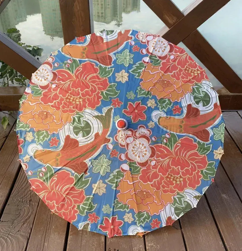Ombrelle Japonaise Colorée Carpe Koi