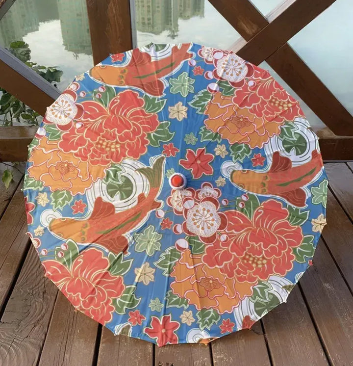 Ombrelle Japonaise Colorée Carpe Koi