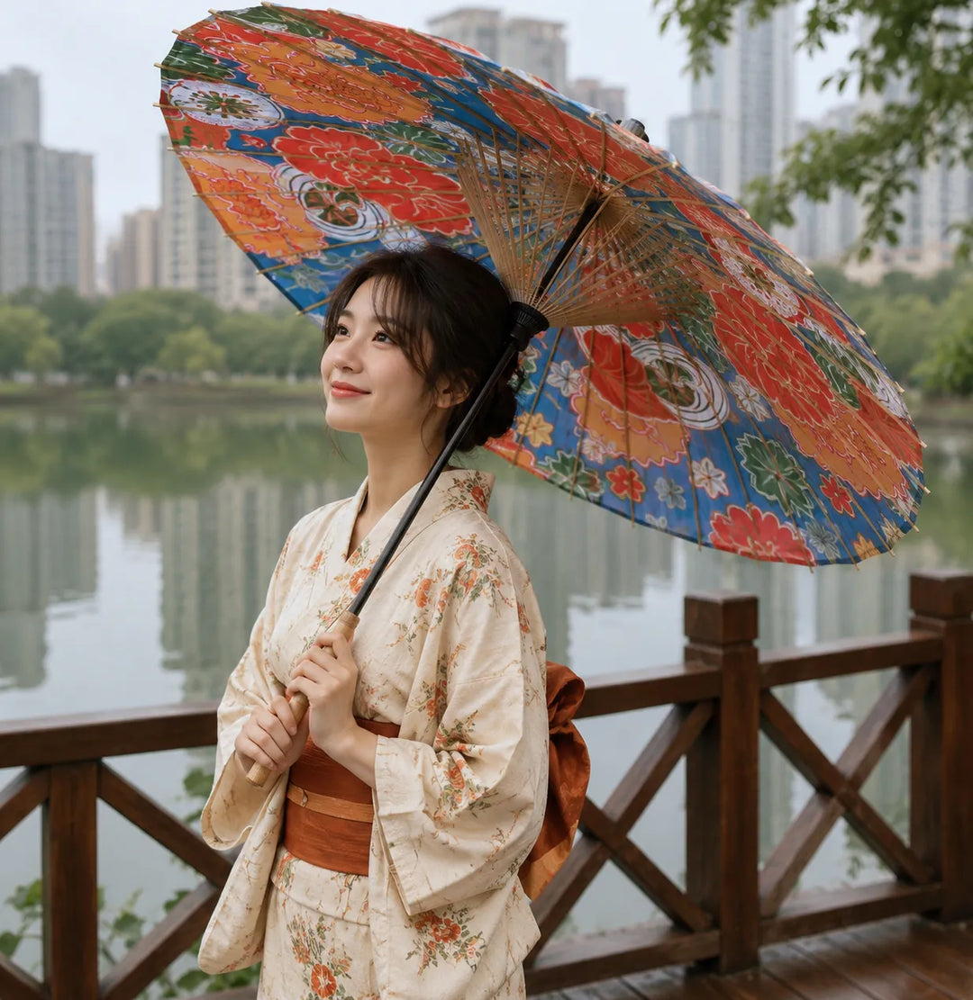 Ombrelle Japonaise Colorée Carpe Koi Chic