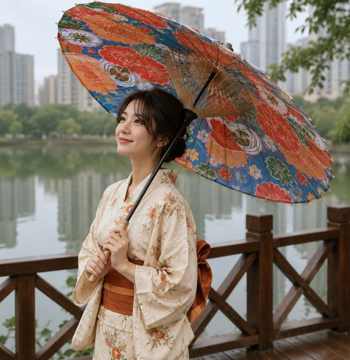 Ombrelle Japonaise Colorée Carpe Koi Chic
