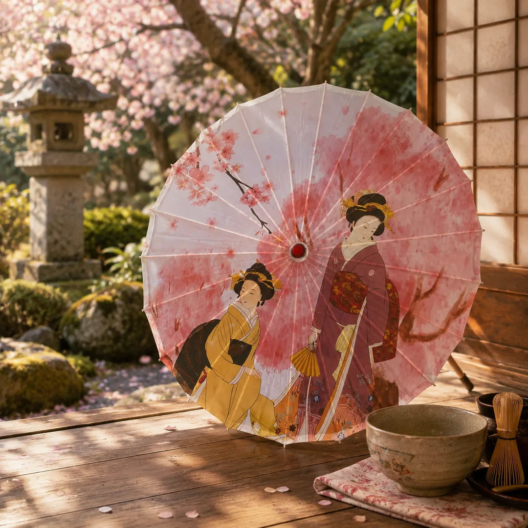 Ombrelle Japonaise Femmes Geisha Unique