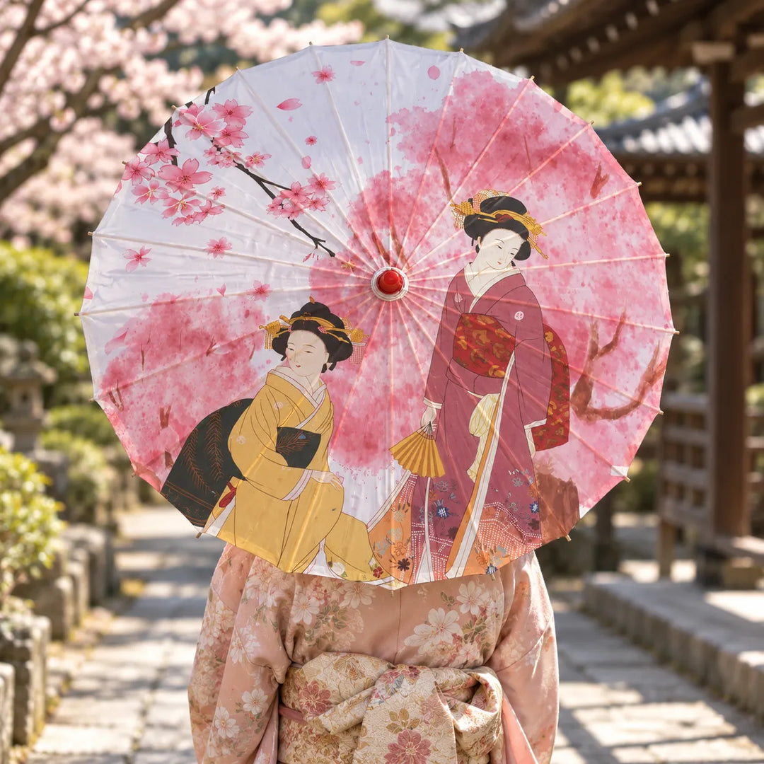Ombrelle Japonaise Femmes Geisha Unique