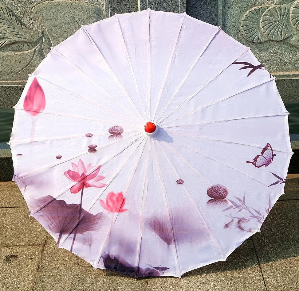Ombrelle Japonaise Papillon Lotus Violet