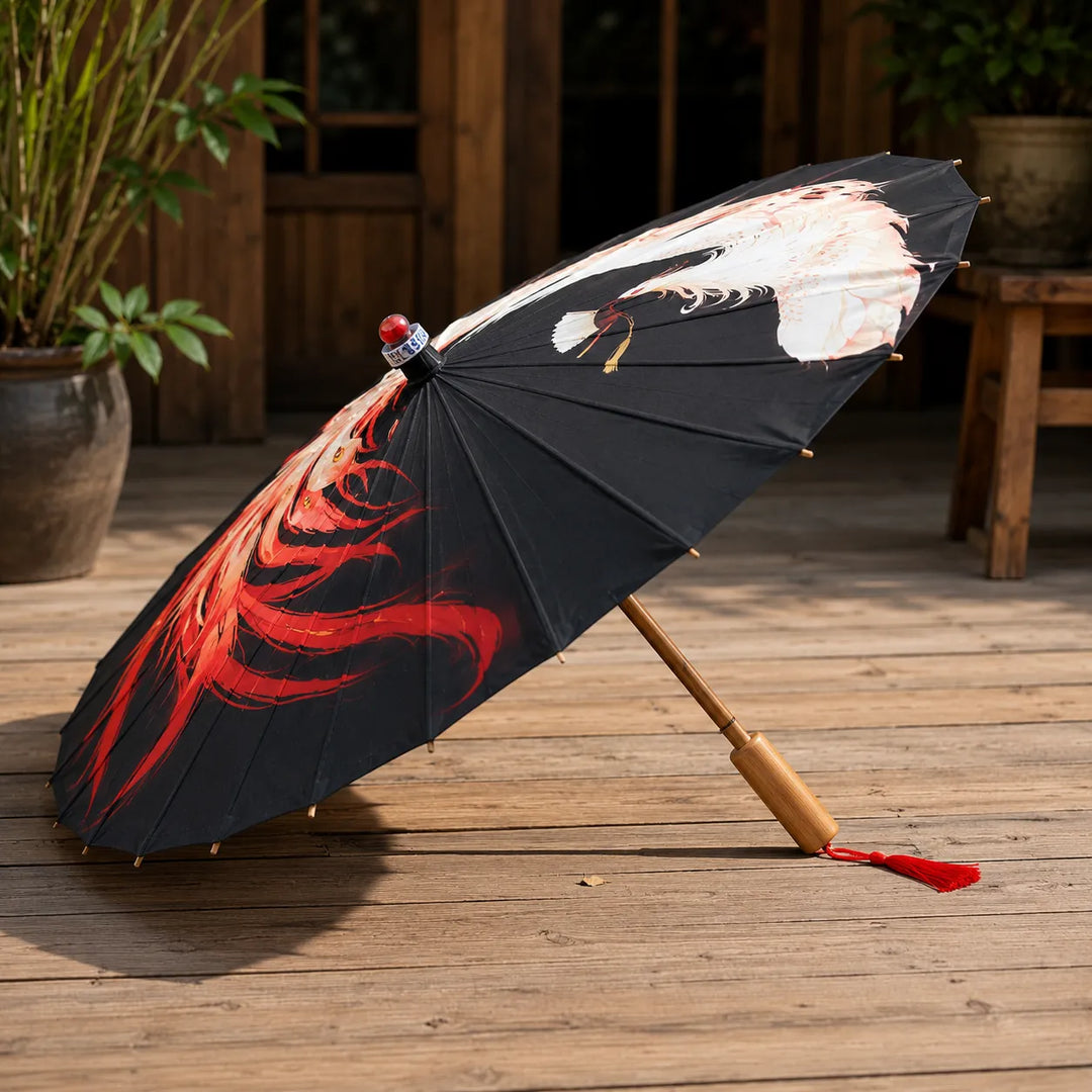 Ombrelle Japonaise Renard à Neuf Queues Noir