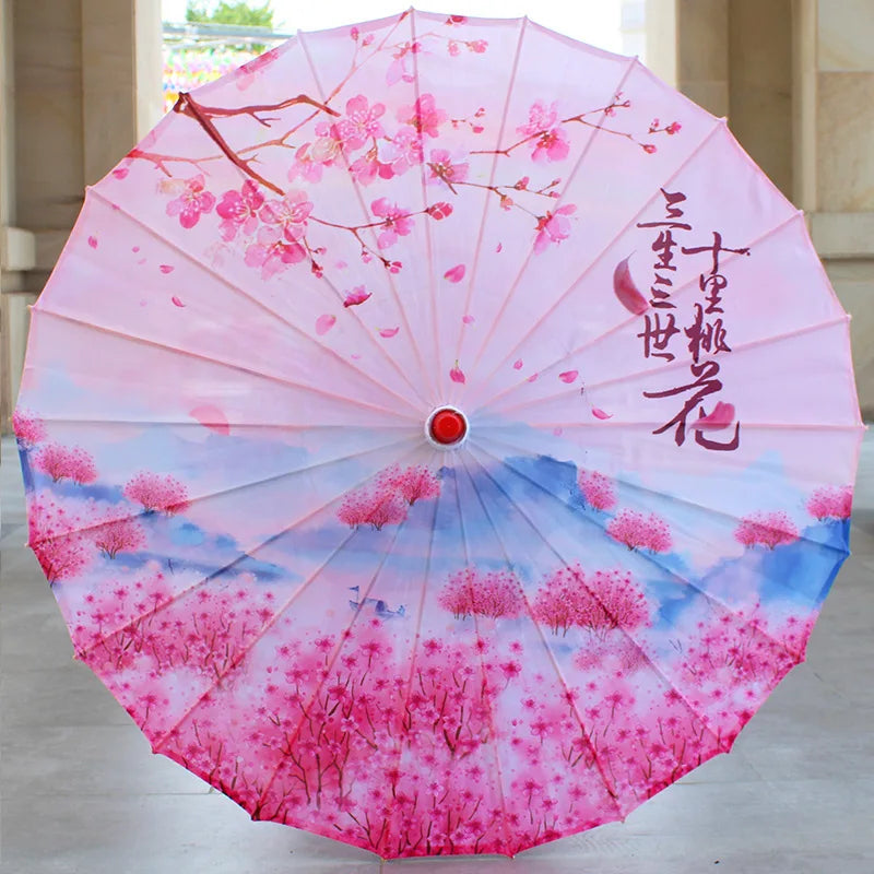 Ombrelle Japonaise Rose et Bleu