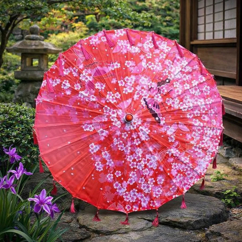 Ombrelle Japonaise Rouge Sakura