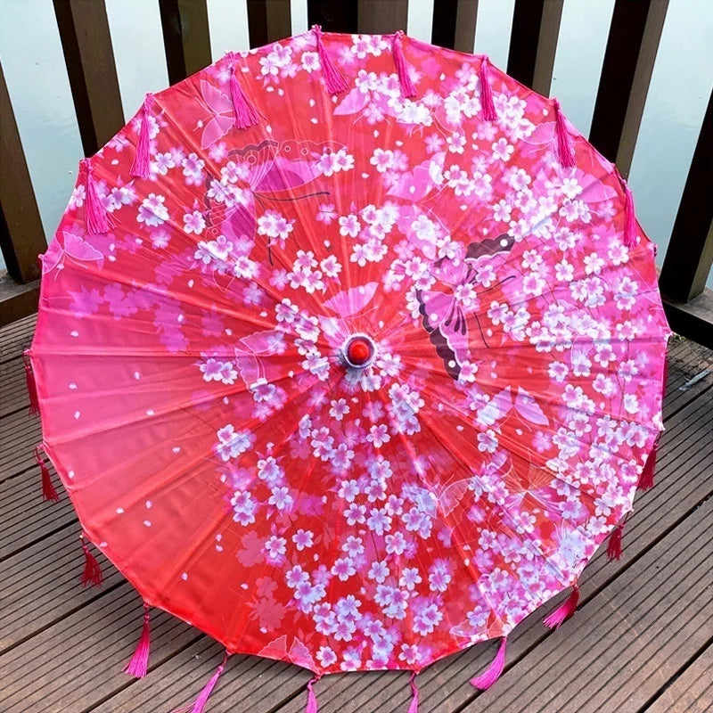 Ombrelle Japonaise Rouge Sakura Chic