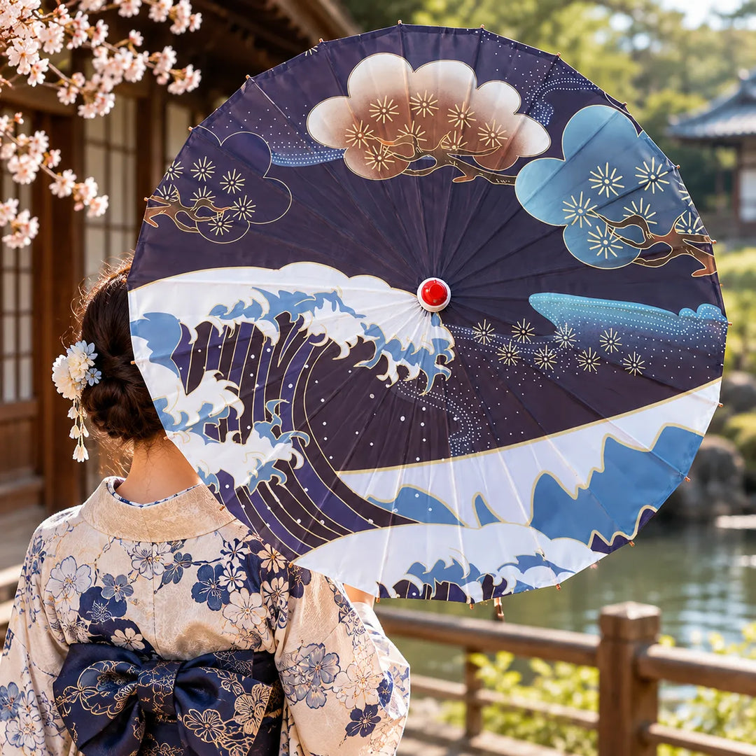 Ombrelle Japonaise Vague Kanagawa Unique