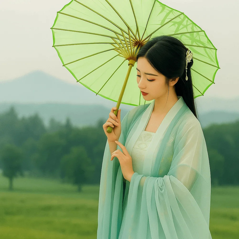 Ombrelle Japonaise Vert Bambou Unique
