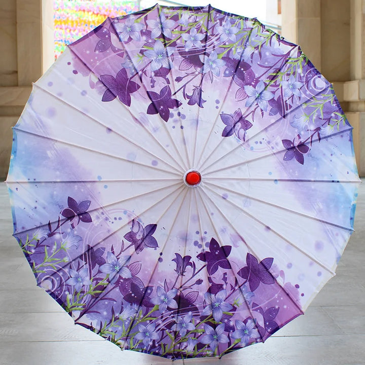 Ombrelle Japonaise Violet Floral