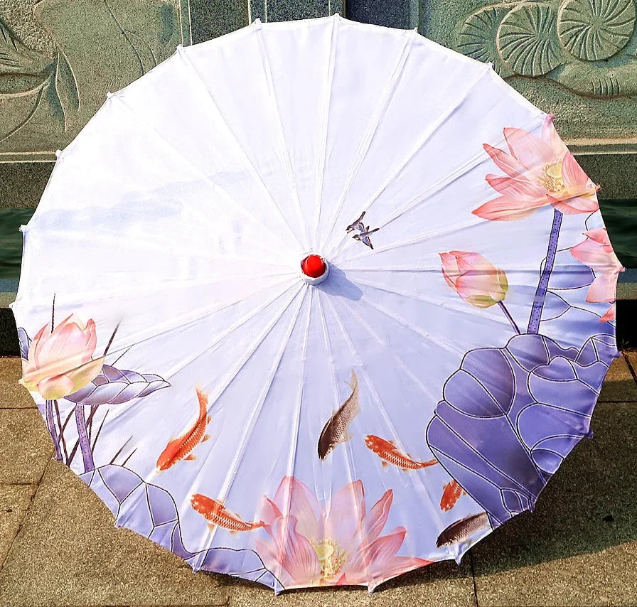 Ombrelle Japonaise Violette Poissons