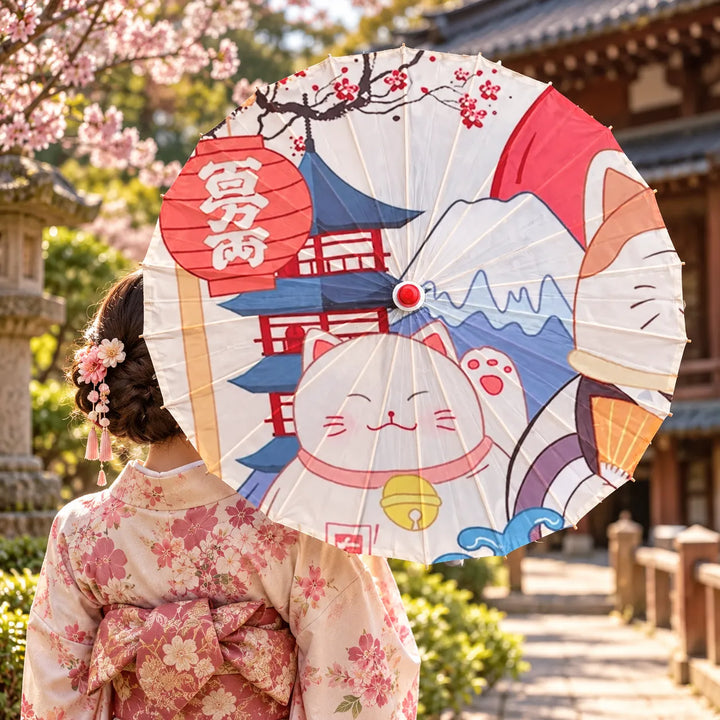 Ombrelle Maneki Neko Japonais Originale