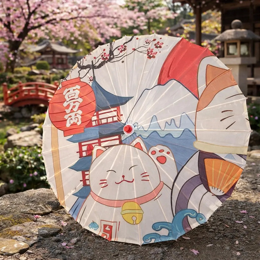 Ombrelle Maneki Neko Japonais Unique