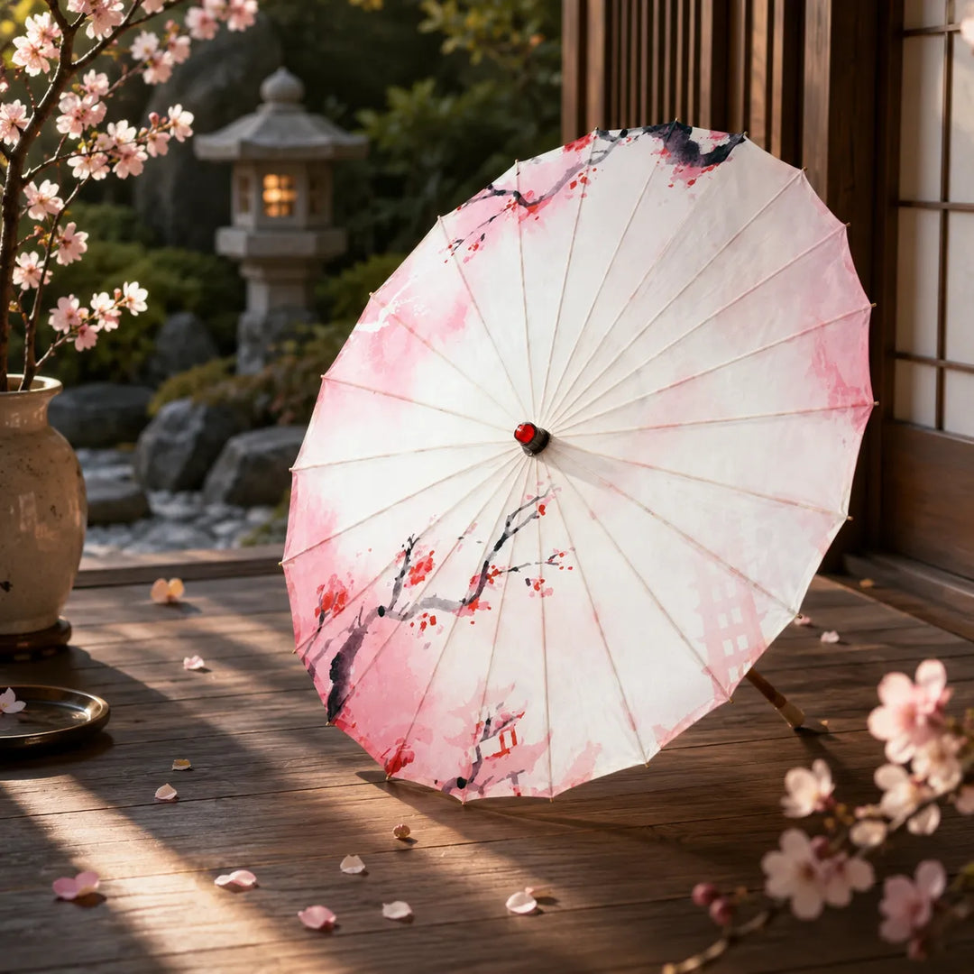 Ombrelle Paysage Japonais Rose Chic