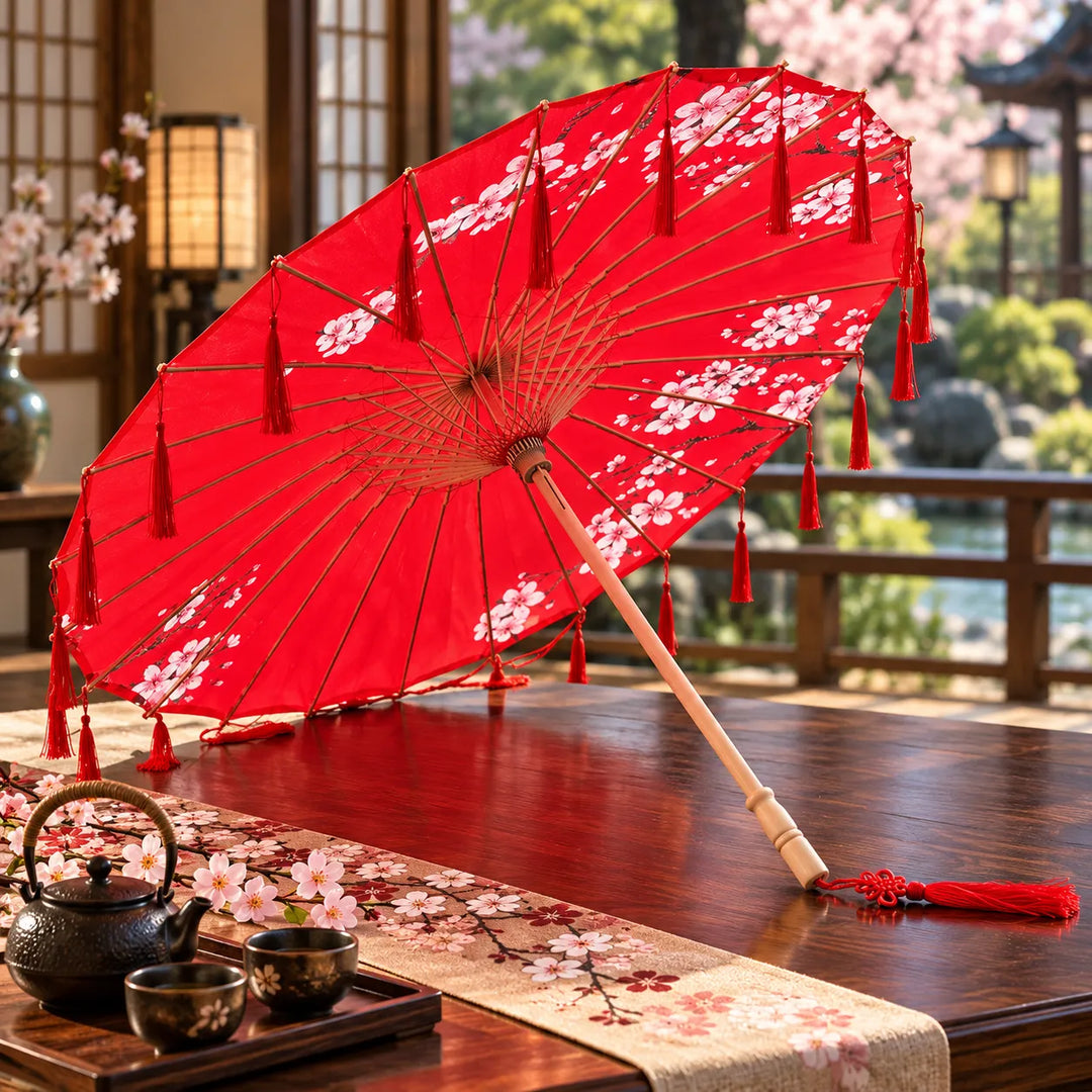 Ombrelle Traditionnel Japonaise Rouge