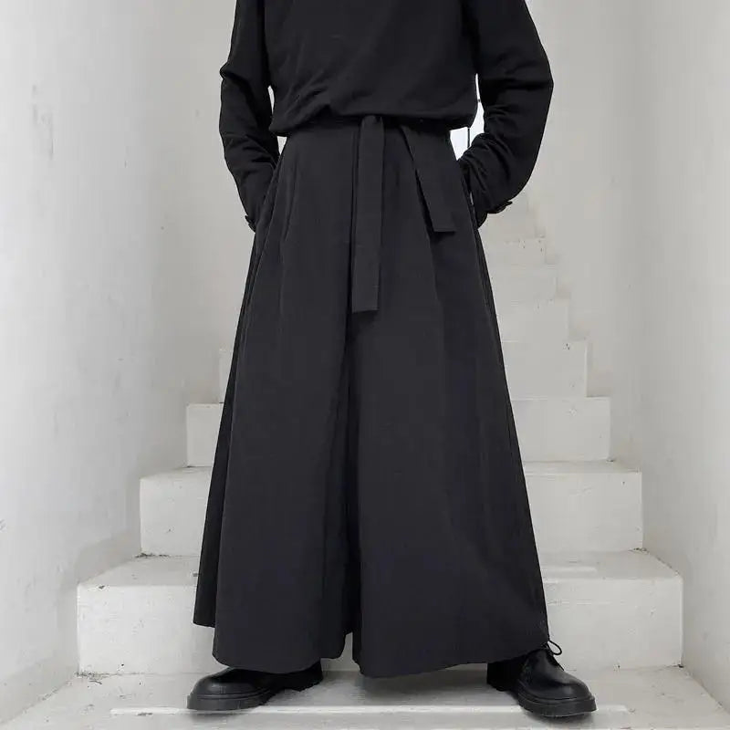 Pantalon Hakama Japonais Noir Ample