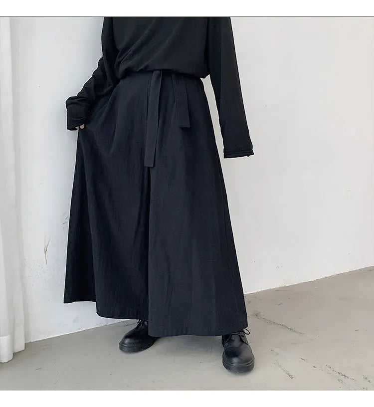 Pantalon Hakama Japonais Noir Chic