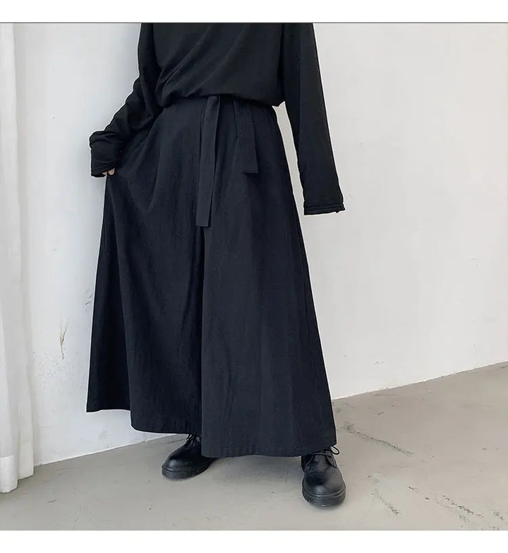 Pantalon Hakama Japonais Noir Chic