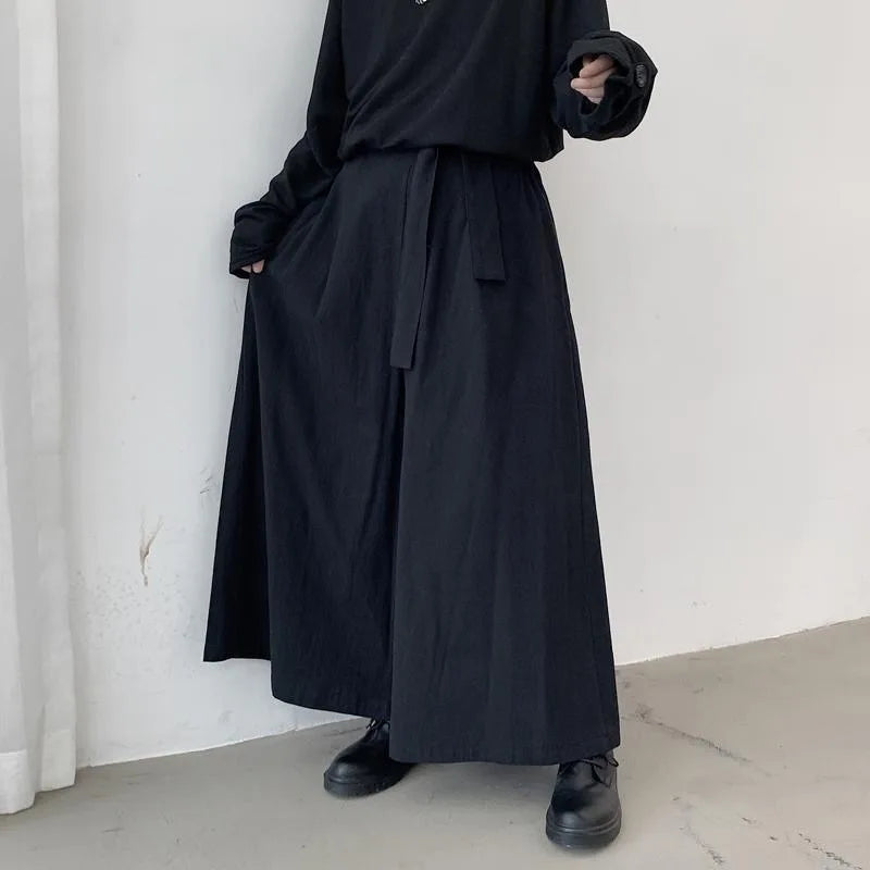 Pantalon Hakama Japonais Noir Unique