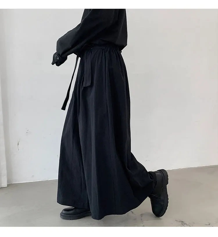 Pantalon Hakama Japonais Noir Unique