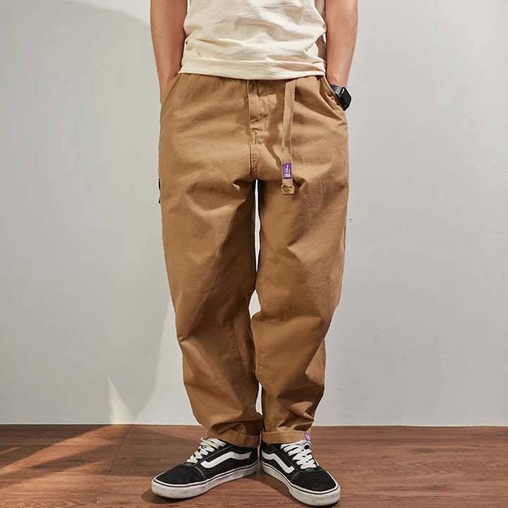 Pantalon Japonais Ample Décontracté Beige