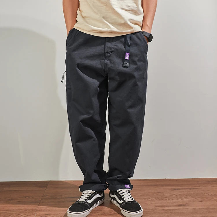 Pantalon Japonais Ample Décontracté Bleu