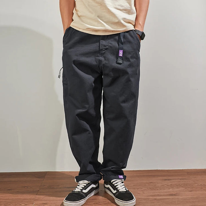 Pantalon Japonais Ample Décontracté Bleu