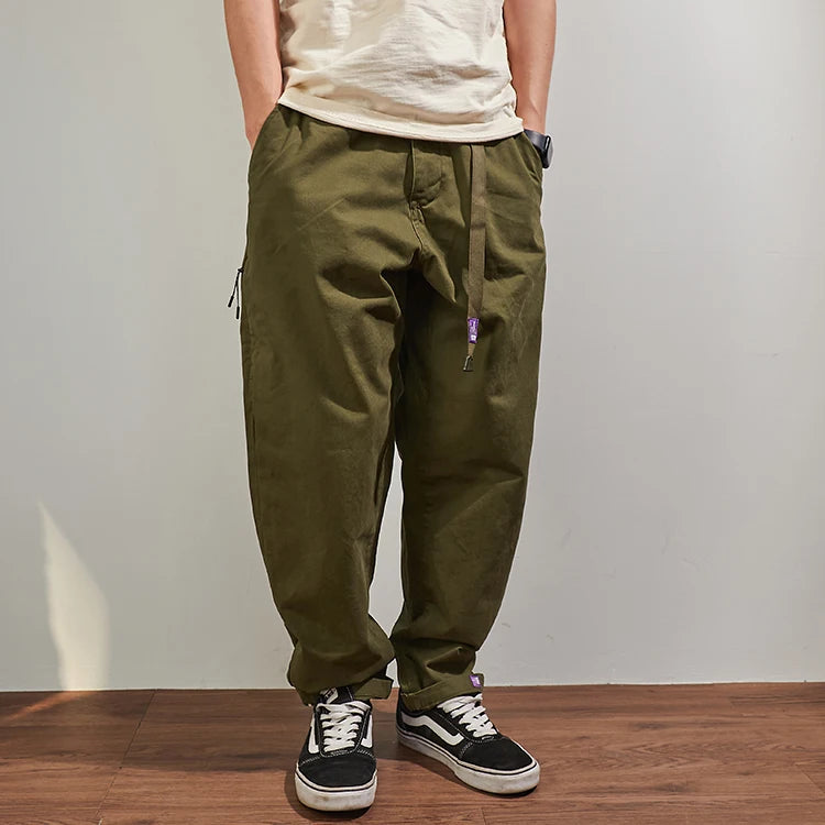Pantalon Japonais Ample Décontracté Vert