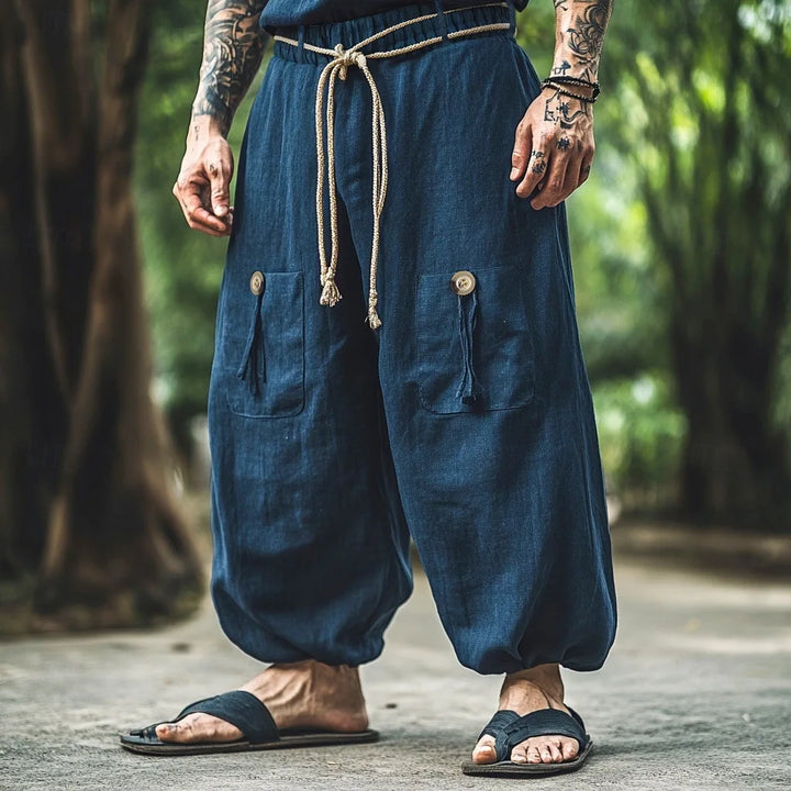 Pantalon Japonais Ample à Double Poches