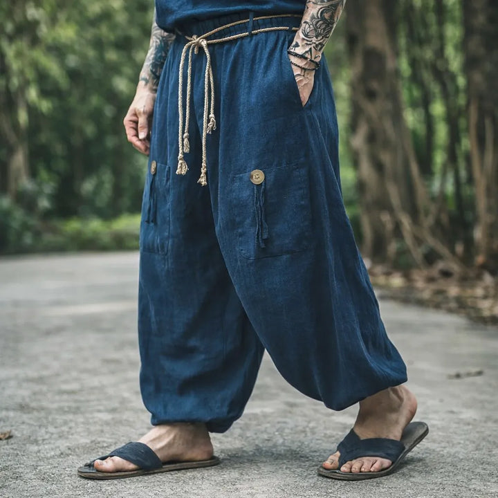 Pantalon Japonais Ample à Double Poches Unique