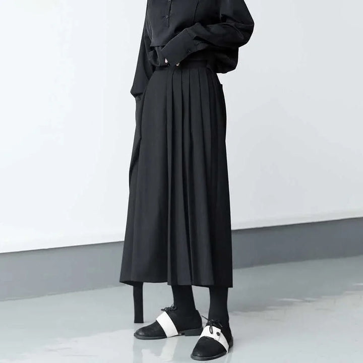 Pantalon Japonais Asymétrique Plissé Chic